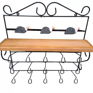 Porta Copos Para Parede Em Ferro E Madeira